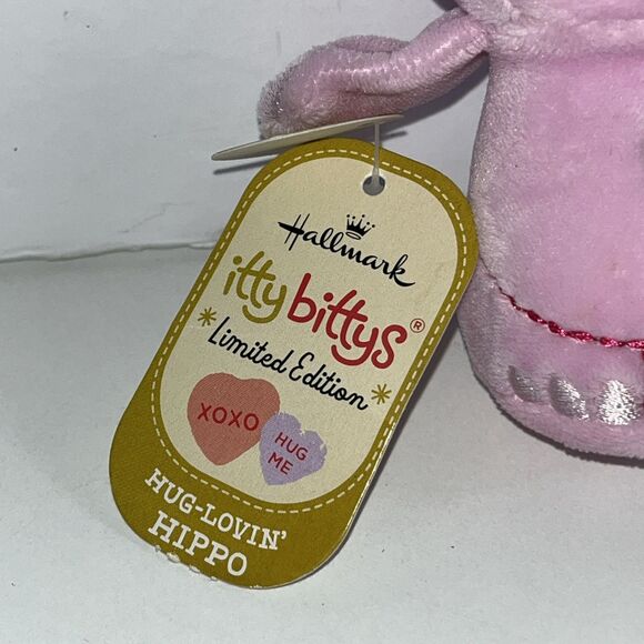 Hallmark Limited Edition Itty Bittys Hug Lovin Hippo Hippopotumus Valentine NEW - Picture 2 of 6